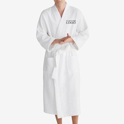 China Viable Five Star Hotel Bathrobes Luxury Custom Embroidered Logo Quality Cotton Waffle Bathrobe for sale