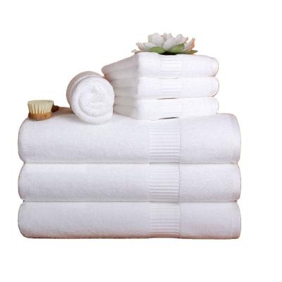 China White Embroidered 100% Cotton Disposable Bath Hand Hotel Towel Set for sale