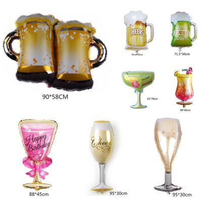 China Party Supplies Large Wine Whiskey Bottle Foil Balloon 30 Years Old Party Decor Happy Birthday To Perfection Holiday Theme Supplies for sale