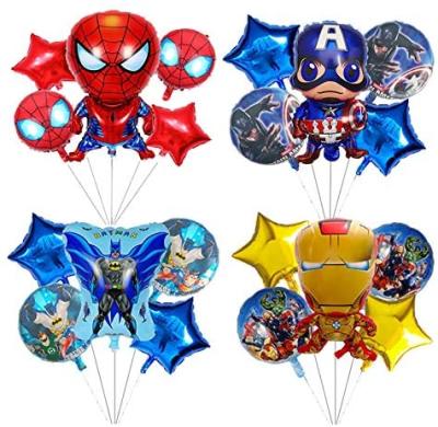 China Toy Foil Balloons Birthday Party Gift Supplies Decoration For Boy Girl Children 4 Sets Natural Air And Helium Superheros Toy Colorful Gift for sale