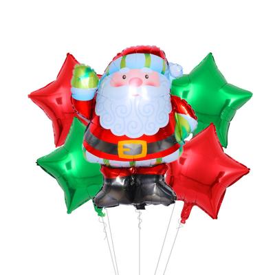 China Party Decoration 5pcs/set Cartoon Santa Claus Snowman Foil Balloons Party Decorations Party Balloons Inflatable Helium for sale