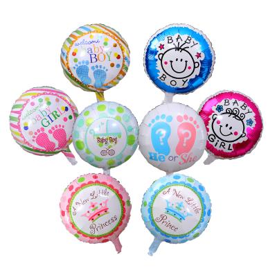 China 18 Inch Toy Toys Round Party Baby Boy and Girl and Hobby Promotional Berry Pink/Blue Decoration Toy Foil Normal Air Promotional Birthday Balloons for sale