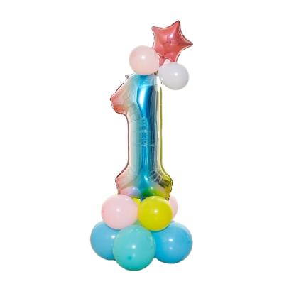 China Colorful Gradient Foil Number Balloons Happy Birthday Gift Toy 30