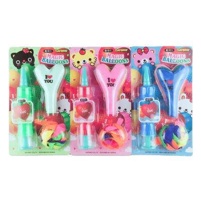 China Gift Toy Kindergarten Magic Balloon Heart Latex Toy Birthday Gift With Pump Party Set Balloons for sale