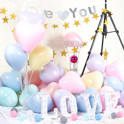 China Party Decoration 10 Inch 2.2g 50 Pcs Macaron Balloon Heart Latex Balloons Birthday Wedding Party Decoration Cheer for sale