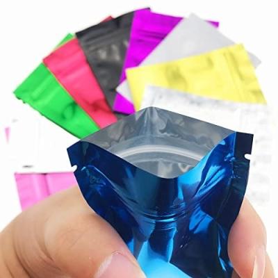 China Disposable Premium Flat Double Sided 7.5x10cm 7.5x10cm Sample Mylar Color Proof Smell Ziplock Bag Foil Disposable for sale