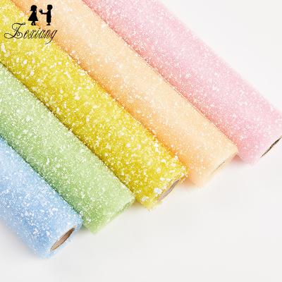 China Waterproof Zex Wrap Snow Dots Gauze Flower Wrapping Mesh Florist Bouquet Gift Wrapping Mesh for sale