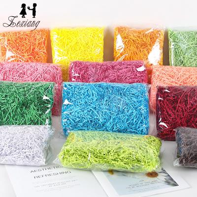 China Zex Colorful 100 G/Pack Soft Factory Recycled Filler Decorative Ply Paper Shreds Gift Box Shredded Paper For Packaging for sale