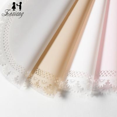 China Valentine's Day Waterproof Korean Transparent Lace ZexWrap Flower Wrapping Paper Side Wrapping Material For Flower for sale