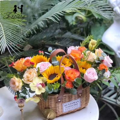 China China Zexiang creative handwoven flower basket coby flower basket ratan plants flower basket rattan for sale