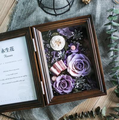 China Eternal Valentine's Eve Gift Rose Album Gift Box Birthday Events Decoration Flower Photo Frame To Mom for sale