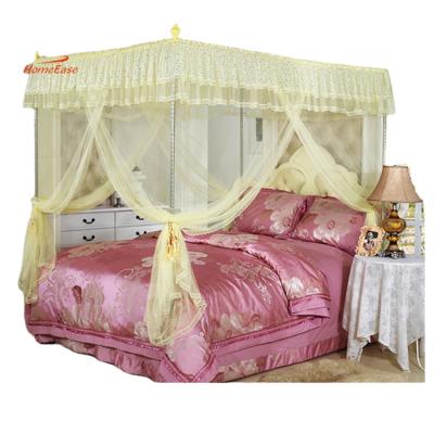 China 100% Folded 4 Poster Polyester Bed Canopy Bestselling Mosquito Net Good Quality For Adult/Kids/Kids for sale