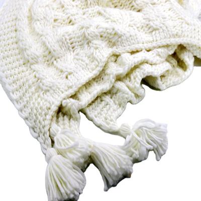 China Jacquard china factory hot wholesale 100% acrylic chunky Iceland yarn knitted blanket adult sofa knit throw for home decoration for sale