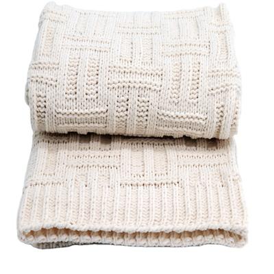 China Jacquard Knitted blanket factory wholesale custom double bed knit throw blanket for winter king size polyester chenille jacquard blanket for sale