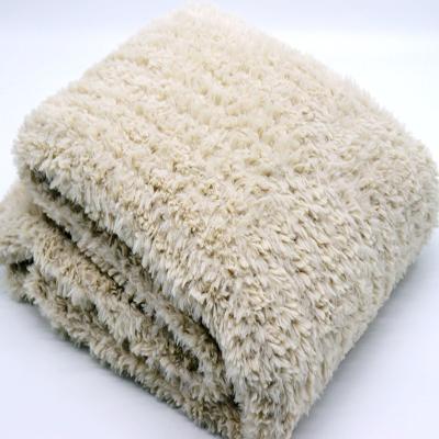 China Plain China knitted blanket factory wholesale luxury mink blankets super soft cozy warm knit mink fur throw for sofa Mexican blanket for sale