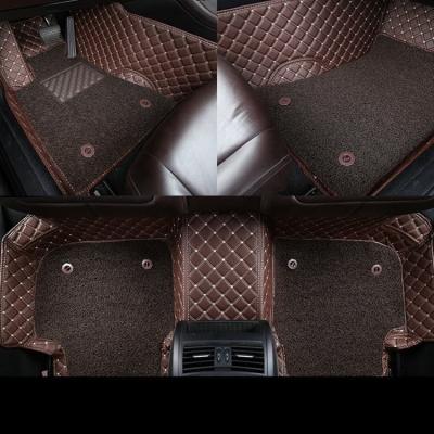 China Full Set Anti-skidding 7D Diamond Car Floor Mat Specific Position Well Fit Double Layer PVC Coil 5D Leather Car Floor Mats for sale