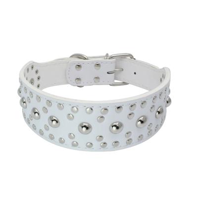 China 2021 Viable Large and Medium Dog Rivet Pu Cover Neck Collar New Dog Collar Dog Nail Mushroom Collar for sale