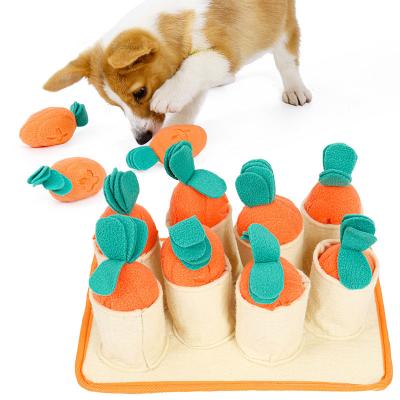 China Stored Carrot IQ Puzzle Dog Toy Slow Food Leakage Training Dog Toy Play Smell Pull Radish Protection for sale