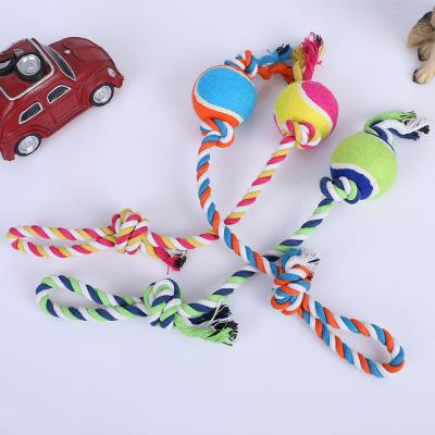 China 2021 Dog Chew Tennis Ball Cotton Viable Toy Safety Protection Aggressive Dog Rope Chew Toy For Large Dogs Wholesale Pet Toys OEM for sale