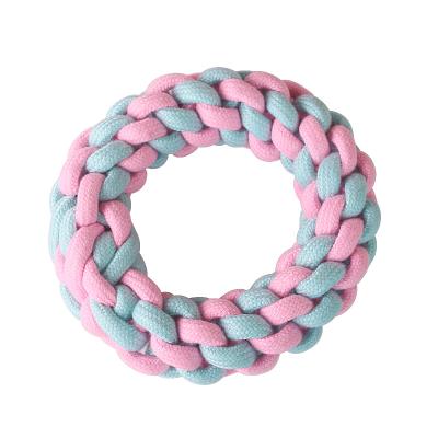 China 2021 Sustainable New Custom Design Molars Teeth Cleaning Dog Toys Sets Candy Color Woven Cotton Rope Dog Toys Puppy Toys Wholesale OEM for sale