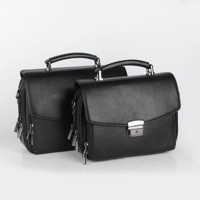 China Genuine Leather Lapolar Logo Briefcase Double Hand Sling Bag Men PU or Custom Brand for sale