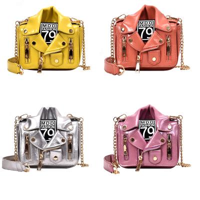 China Fashion Famous Authentic Designer Quality Square Jacket Handbag Purse Work Korean Style Chains Bag PU Leather Girls Cross - Body Bag for sale