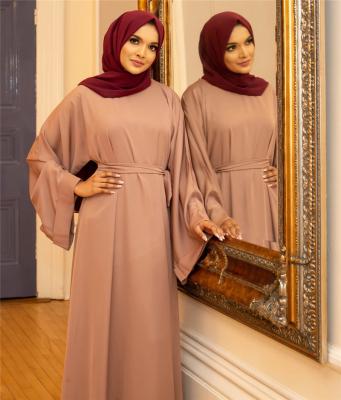 China Elegant Middle East Dubai Abaya Turkish Islamic Silk Robe Dressing Gowns Design For Muslim Women S-2XL for sale