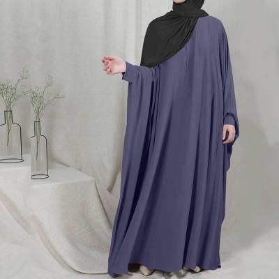 China Wholesale Arabic Long Sleeve Abaya Dubai New Short Dress Solid Long Sleeve Long Pray Abaya Eid Dress Women Prayer Dress For Muslim Women for sale