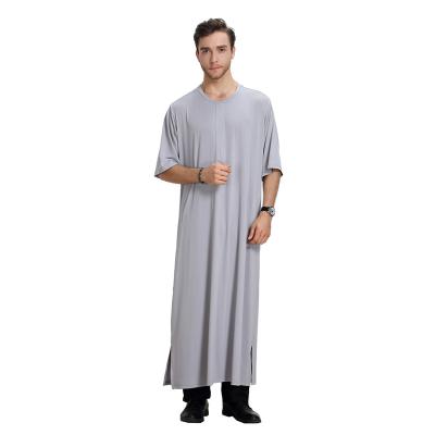 China Wholesale Design Mens Cotton Islamic Clothing White Thobe Arabic Daffah Thobe for sale