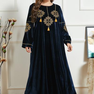 China NEW Elegant Arab Women Plus Size Elegant Velvet Dress For Middle East Islamic Clothing S/M/L/XL/XXL/XXXL for sale