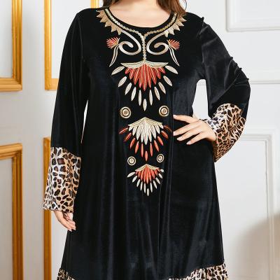 China Keep Warm Most Popular Modern Bohemian Plus Size Long Velvet Dress For Women Clothing for sale