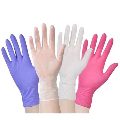 China High Quality Non-Medical Black White Black White Black Latex Beauty Salon Nail Hair Tattoo 9inch Anti Oil Nitrile Gloves Rose Gold for sale