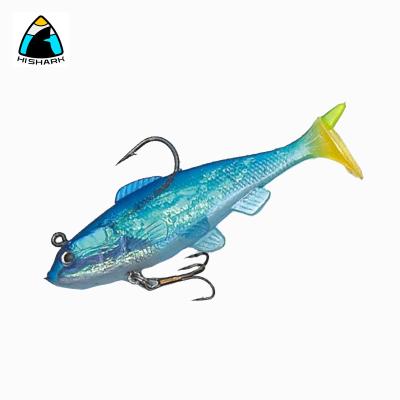 China Silicone lead head grub soft vibe plastic fishing bait lures fishing lure soft bionic plastic with chemical light inside for sale