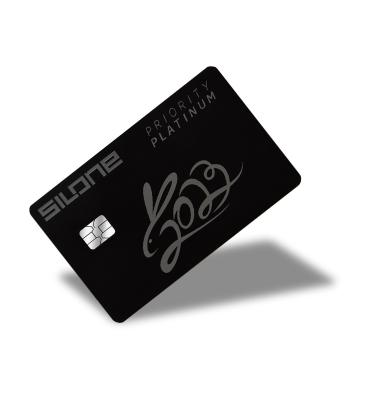 China New high security craft metal dual interface card for credit dedit card payment for sale