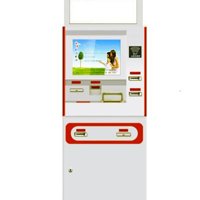 China 300dpi Self Service Touch Screen Card Publishing Kiosk With Printer For Bank for sale