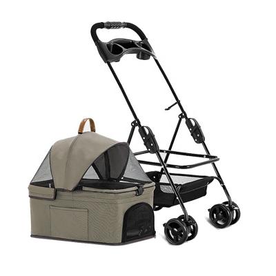 China High Safety Dogs Pet Walker Travel Folding Carrier Dog Stroller Single Luxury Waterproof 4 Wheels for sale