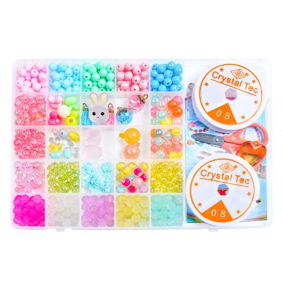 China Eco-friendly Material New 25 grid children's Beaded toys manual DIY acrylic beaded girls bracelet necklace Beaded material for sale