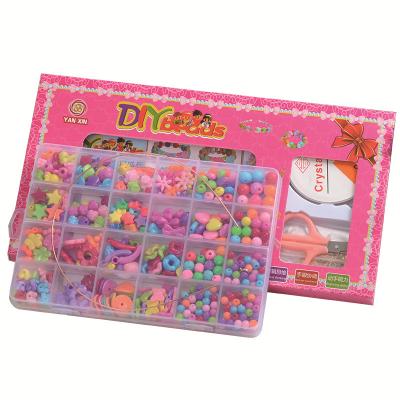 China Eco-friendly Material 2022 acrylic Beaded Bracelet children's manual DIY Beaded toys 24 grid Beaded puzzle toys girls gifts for sale