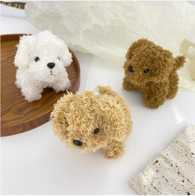 China Paula Cute Long-Haired Dog Plush Simulation Teddy Dog Curly Plush Doll Bag Car Pendant Key Chain Ornament for sale