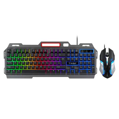 China Multimedia Key Factory Direct Sales Customized Electronic Games Special Luminous Glare Mouse And Keyboard Set for sale