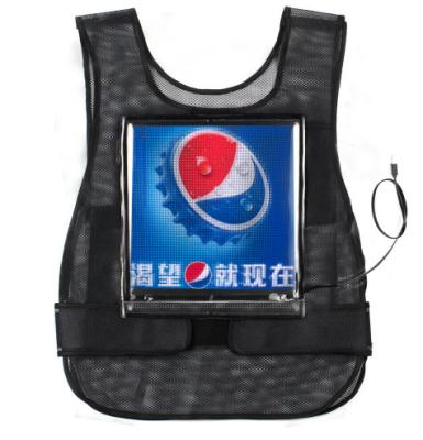 China Water Proof LOW MOQ BT APP Wireless Control Walking Advertising LED Vest Message and Emoticon Showing LED Vest LED Vest for sale