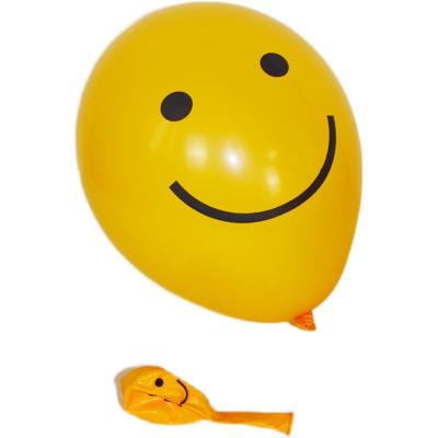 China Party decoration New Design Wholesale Price 10 Inch Lemon Yellow Round Smiling Face Printed Ballon for sale