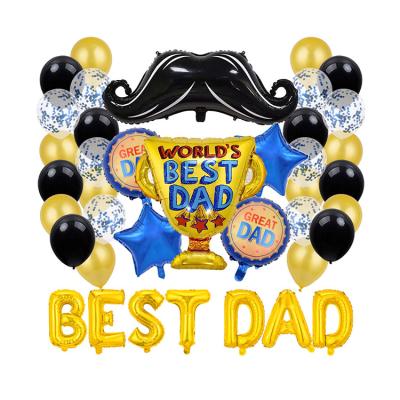 China Aluminum membrane Professional Factory Alphabet Mustache Trophy Father's Day Theme Balloon Set for sale