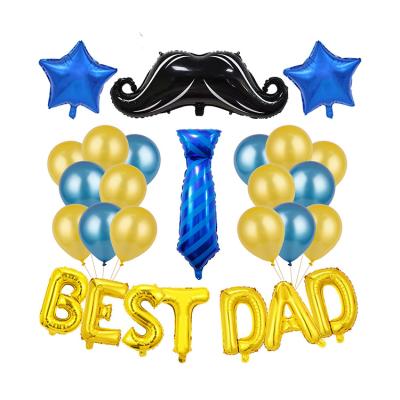 China Aluminum film Professional Manufacture Father's Day Letter Mini Black Beard Tie Balloon Set for sale