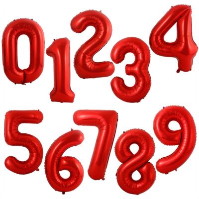 China Party decoration Newest Hot Sale 16 18 32 40 Inch Number Foil Balloon For Birthday Decorations for sale