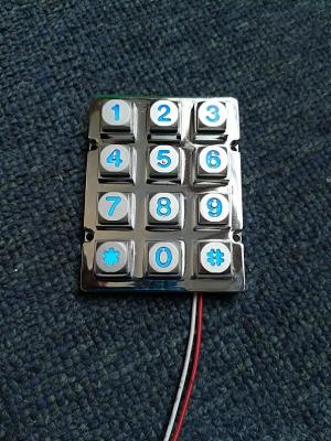 China Higher quality cheapest access control illuminated blue leds 24 voltage numeric keypads for sale