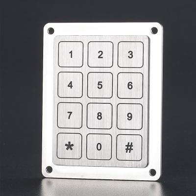 China Factory supply 3X4 matrix higher quality aluminum keypad piezo keypad with 12 flat keys for sale