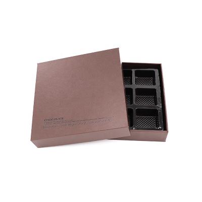 China Quality Assurance Handmade Packaging Chocolate Boxes Empty Boxes With Plastic Divider for sale