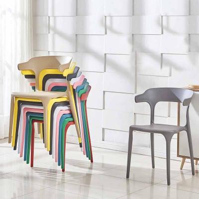 China Eco-friendly French Style High Back Modern Garden Chair Stacked Plastic Restaurant Dining Chair for sale