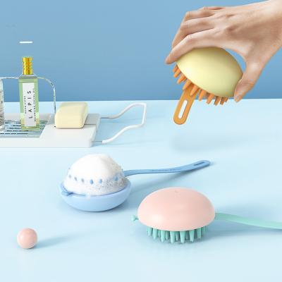 China Compact Pet Hair Bathing Brush Silicone Handheld Pet Hair Dog Mini Scalp Massage Soft Comb Silicone Bathing Brush for sale